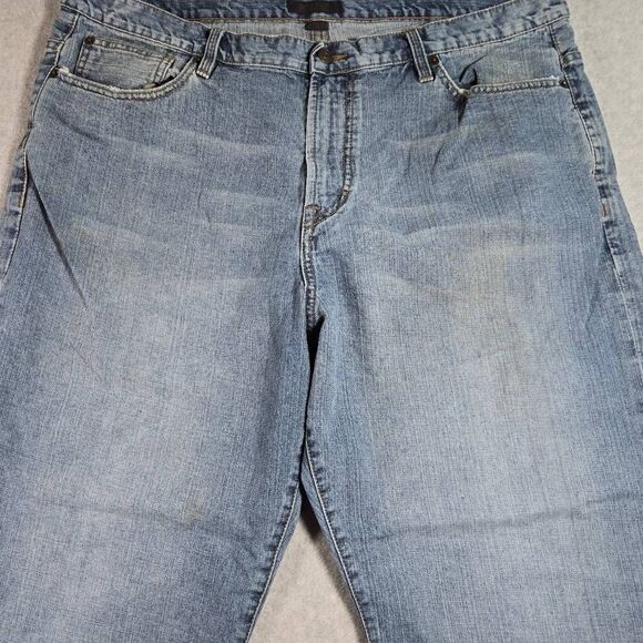 Y2K Sean John Jeans Mens 40x30 Blue Light Wash Garvey Wide Leg Baggy Distressed - Picture 2 of 11